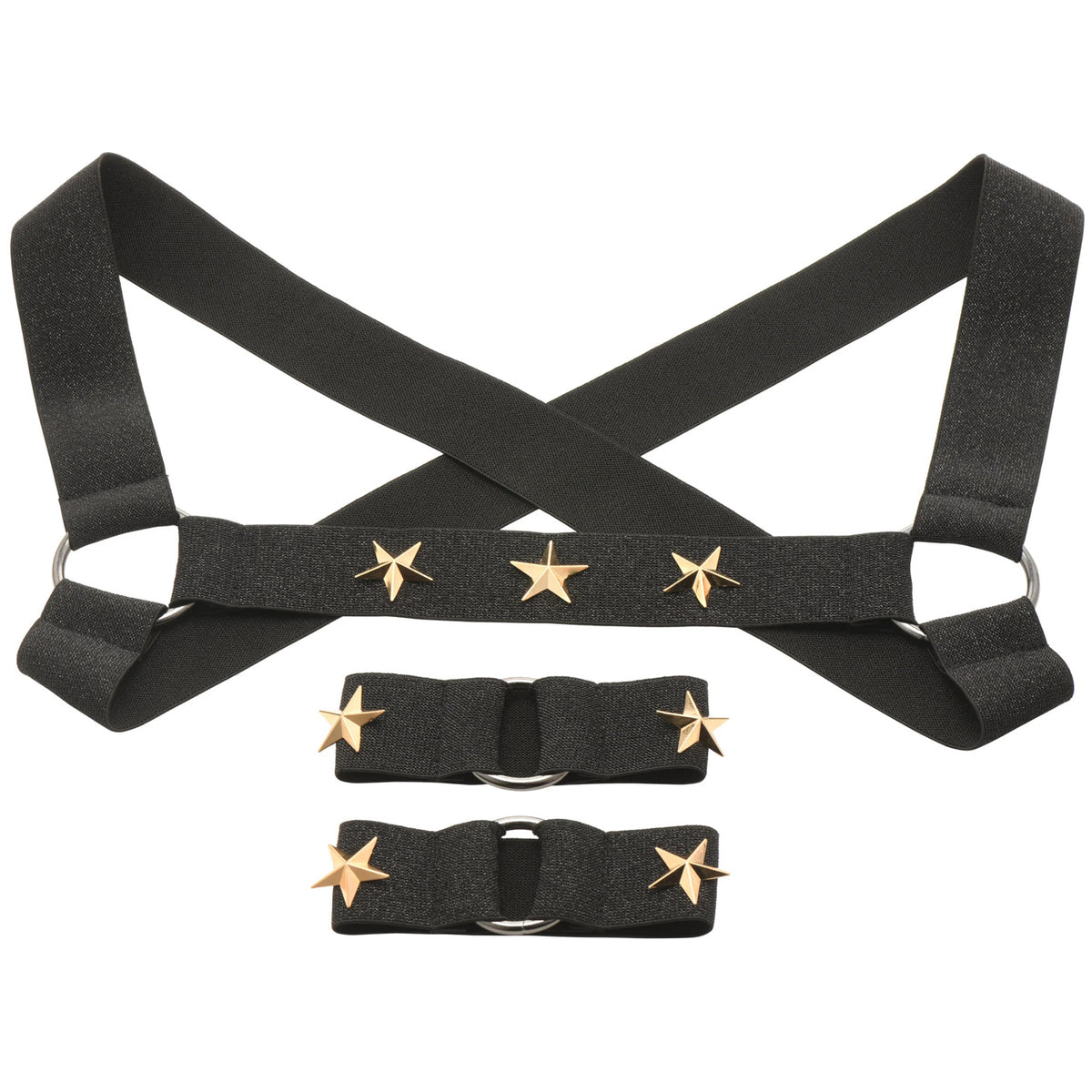 Star Boy Male Chest Harness With Arm Bands -  Small/medium - Black