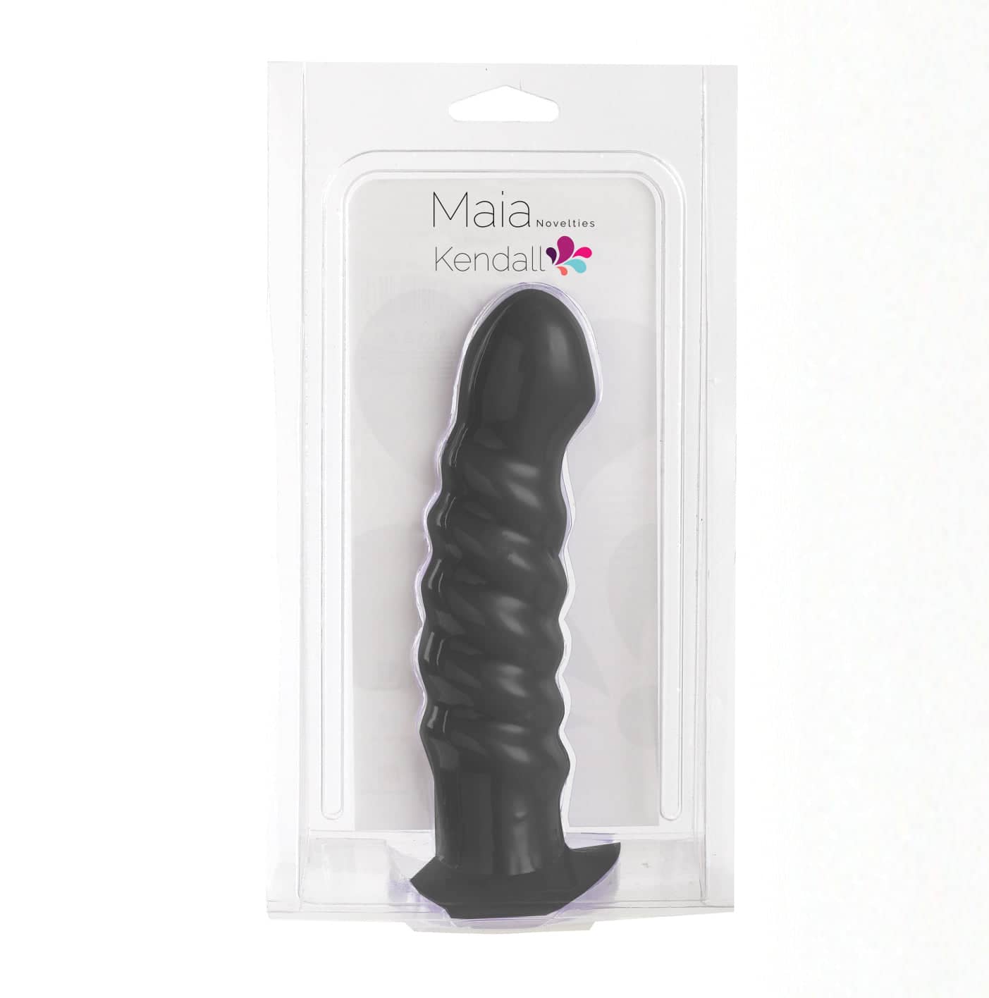 Maia Toys Kendall Silicone Dong Swirled Satin Finish - Black — Waterproof Dildo