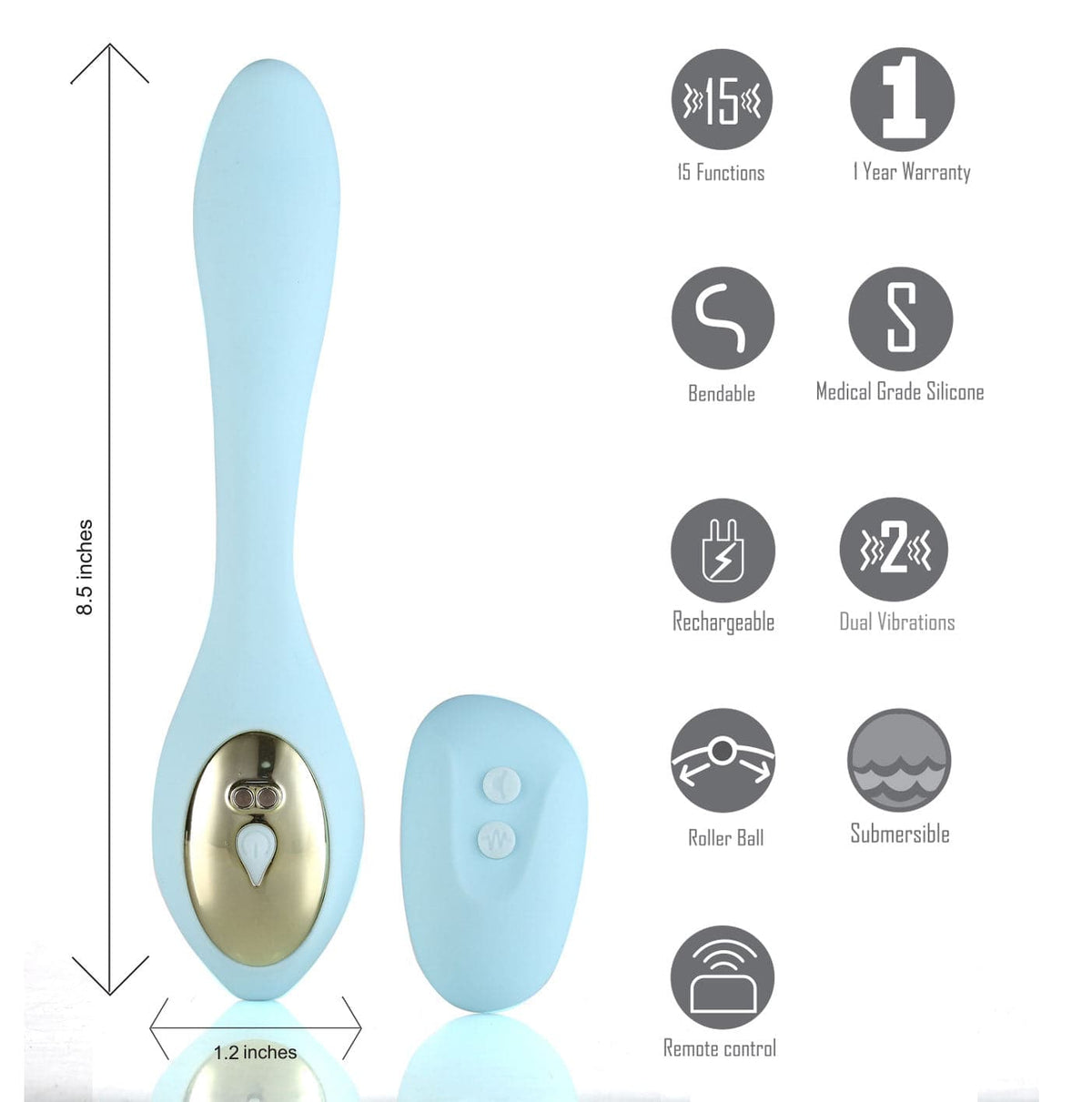 harmonie rechargeable remote silicone bendable vibrator teal