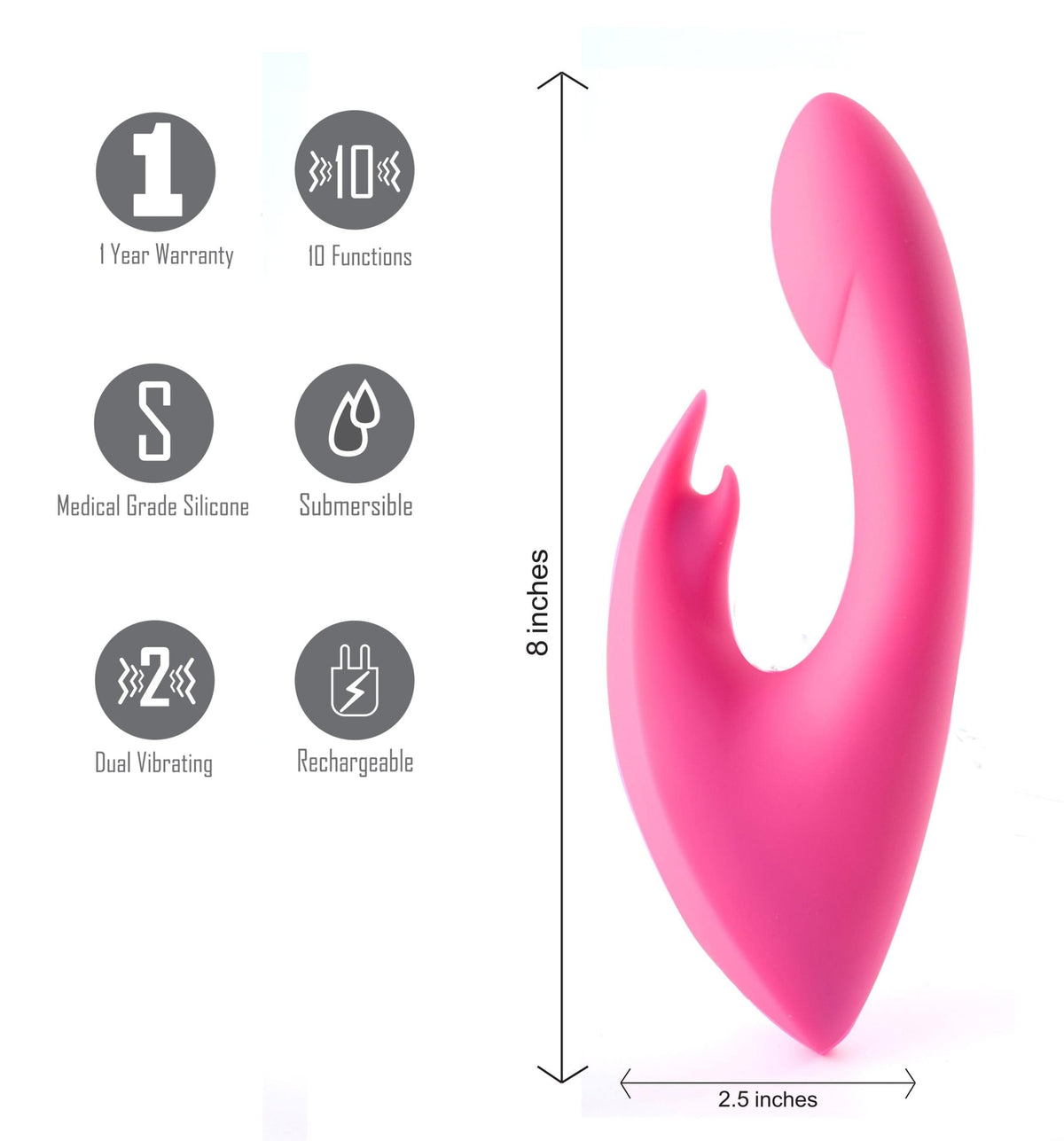 leah usb rechargeable silicone 10 function rabbit vibrator pink