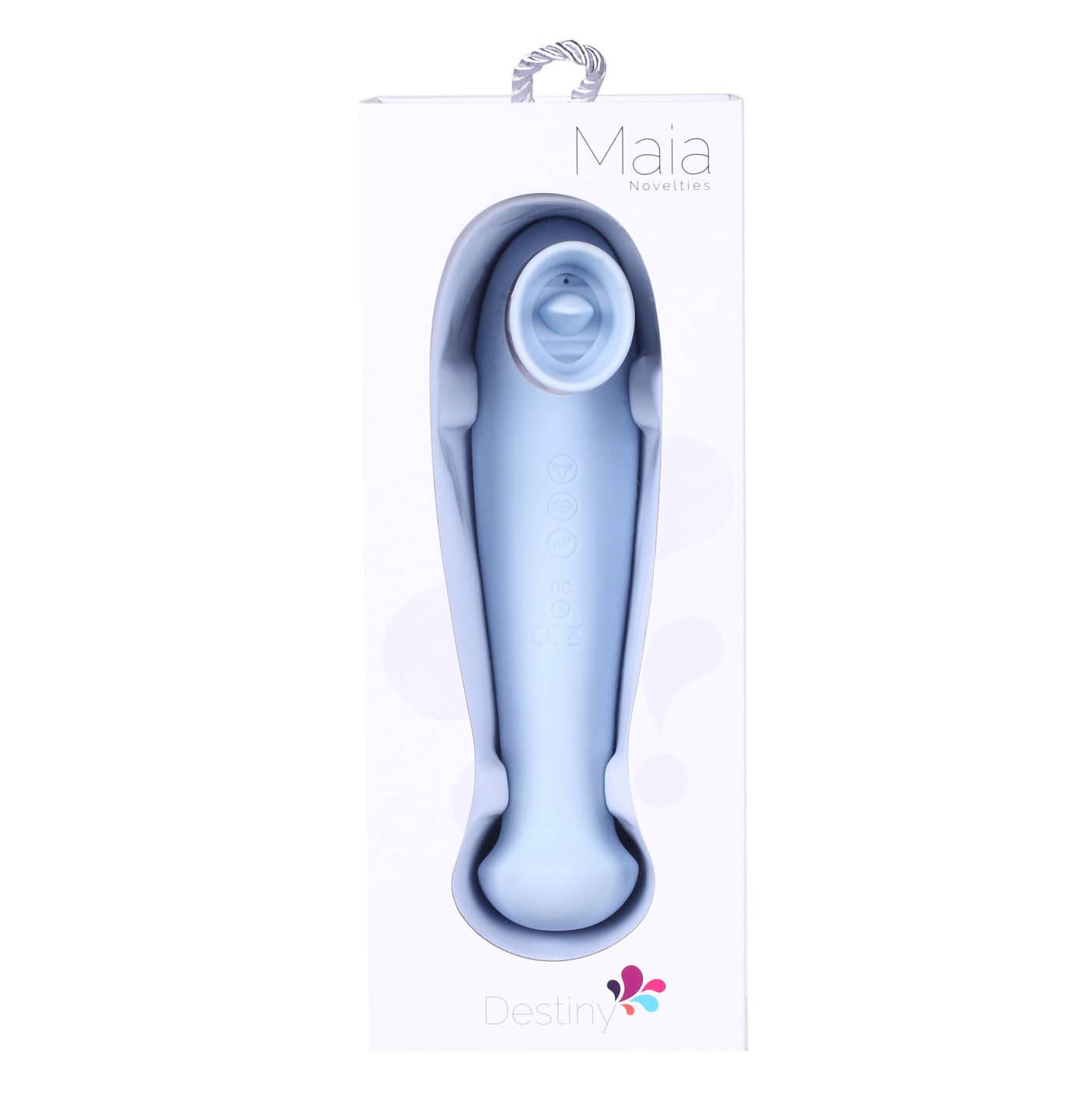 Destiny 15-Function Rechargeable Vibrating - Suction Wand - Blue
