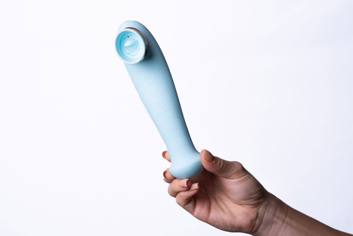 destiny 15 function rechargeable vibrating suction wand blue
