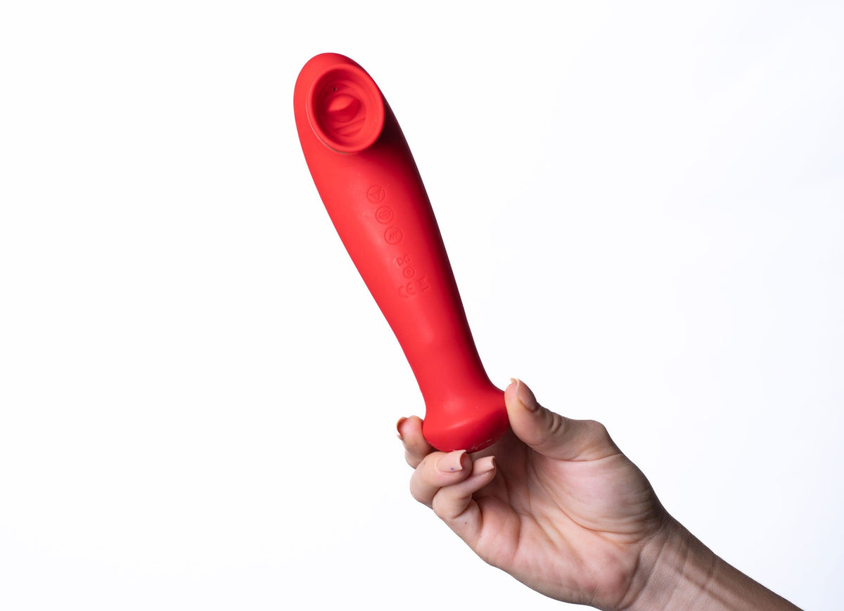 destiny 15 function rechargeable vibrating suction wand cherry red