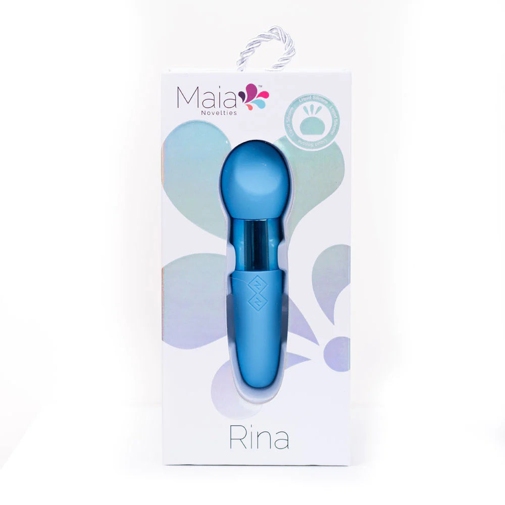 Rina Rechargeable Dual Motor Silicone 15- Function Vibrator - Blue