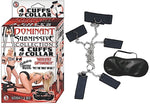 Nasstoys Dominant Submissive 4 Cuffs and Collar - Black — black bondage toy at Stuffgoodies