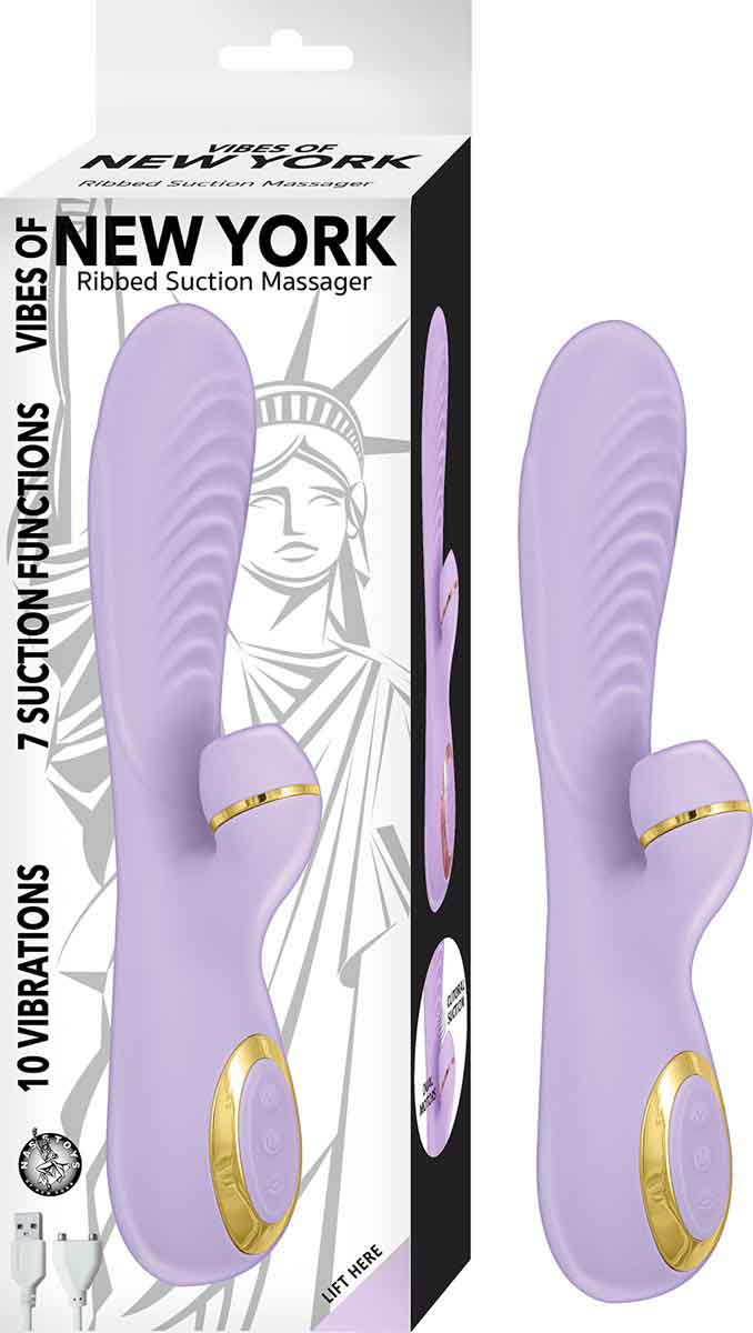 Vibes of New York Ribbed Suction Massager - Lavender Default Title