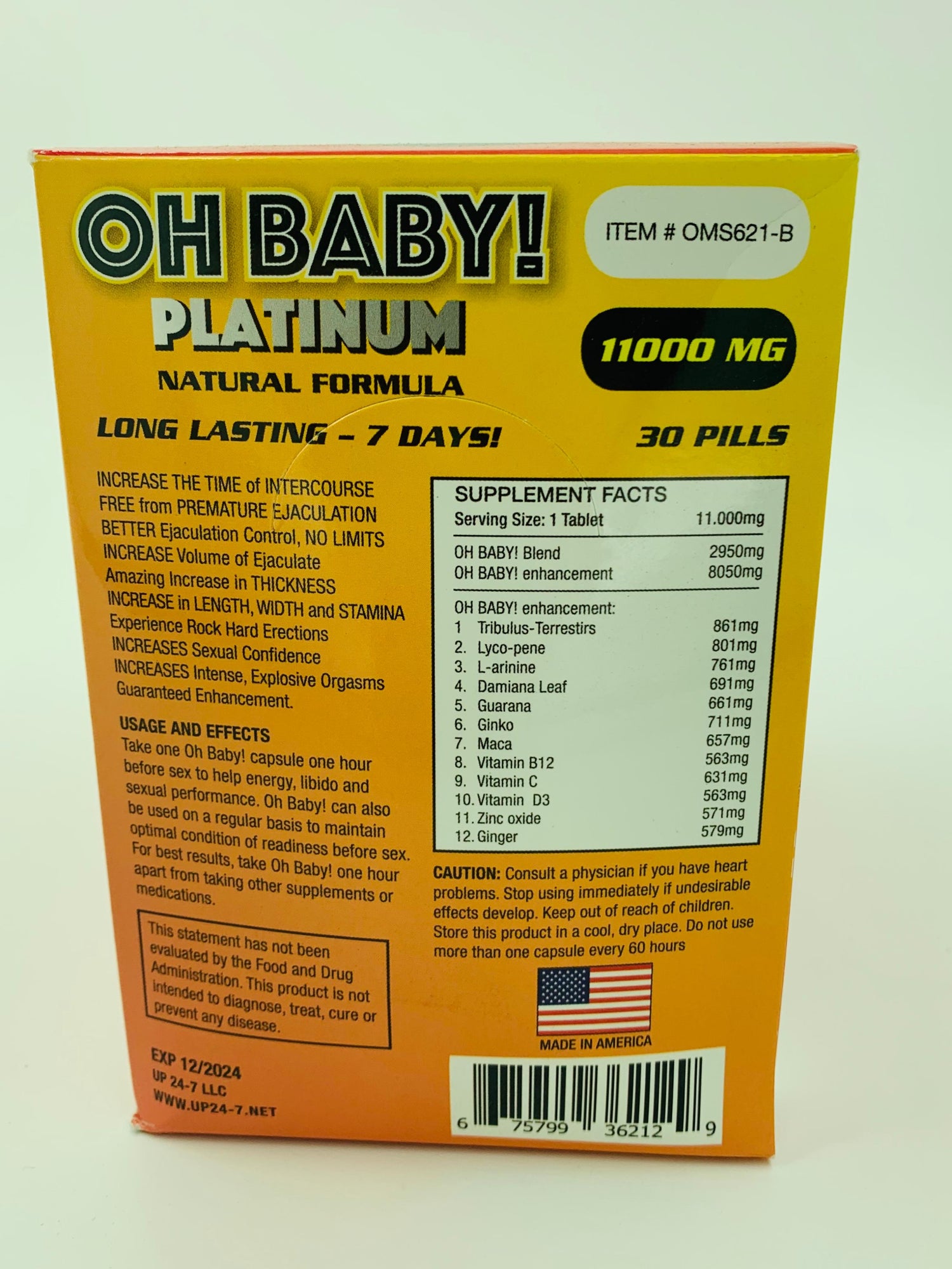 Oh Baby! Male Enhancement - 30 Count Box