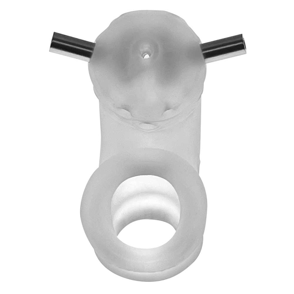 airlock electro air lite vented chastity with two 4mm contacts clear ice
