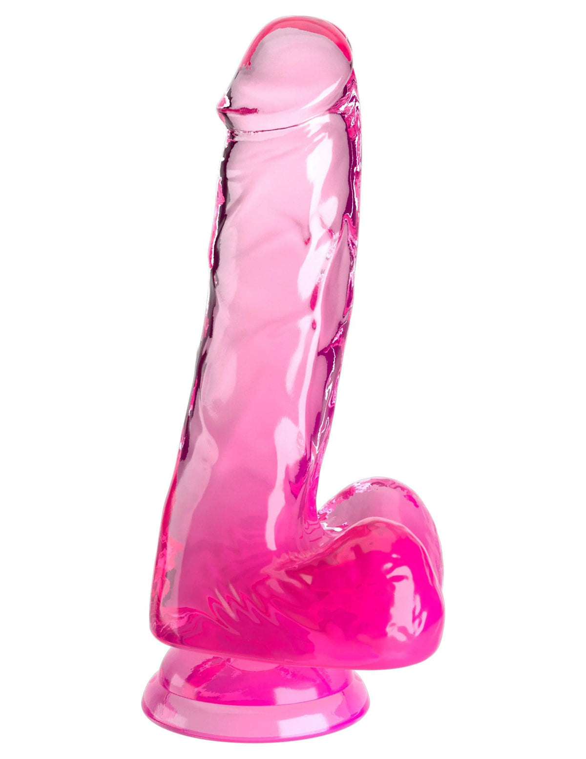 king cock clear 6 inch with balls pink
