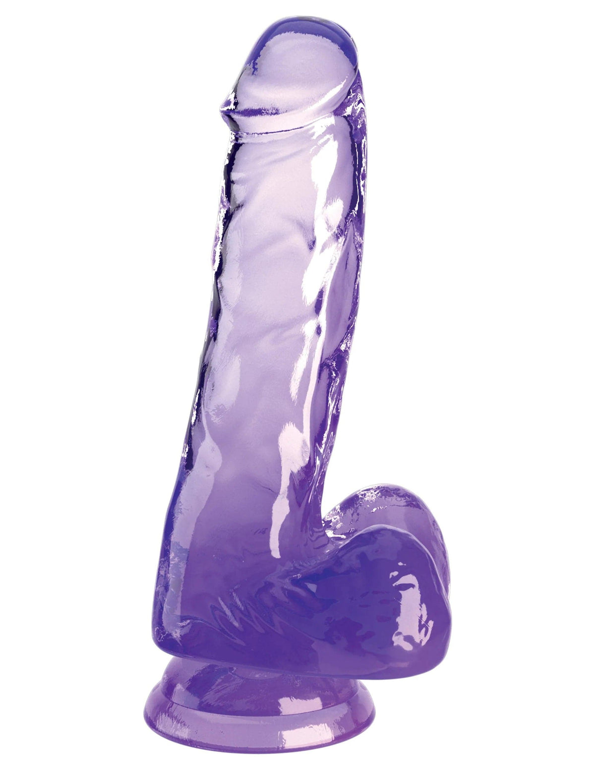 king cock clear 6 inch with balls purple