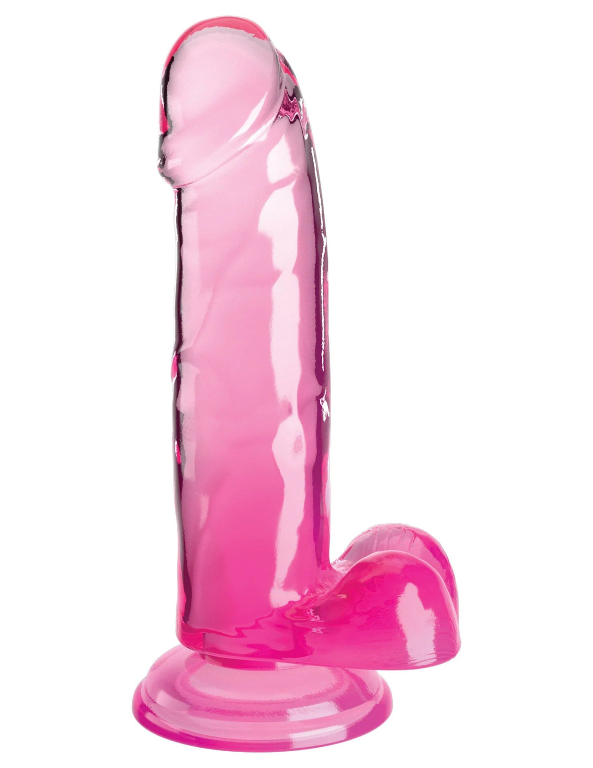 king cock clear 7 inch with balls pink