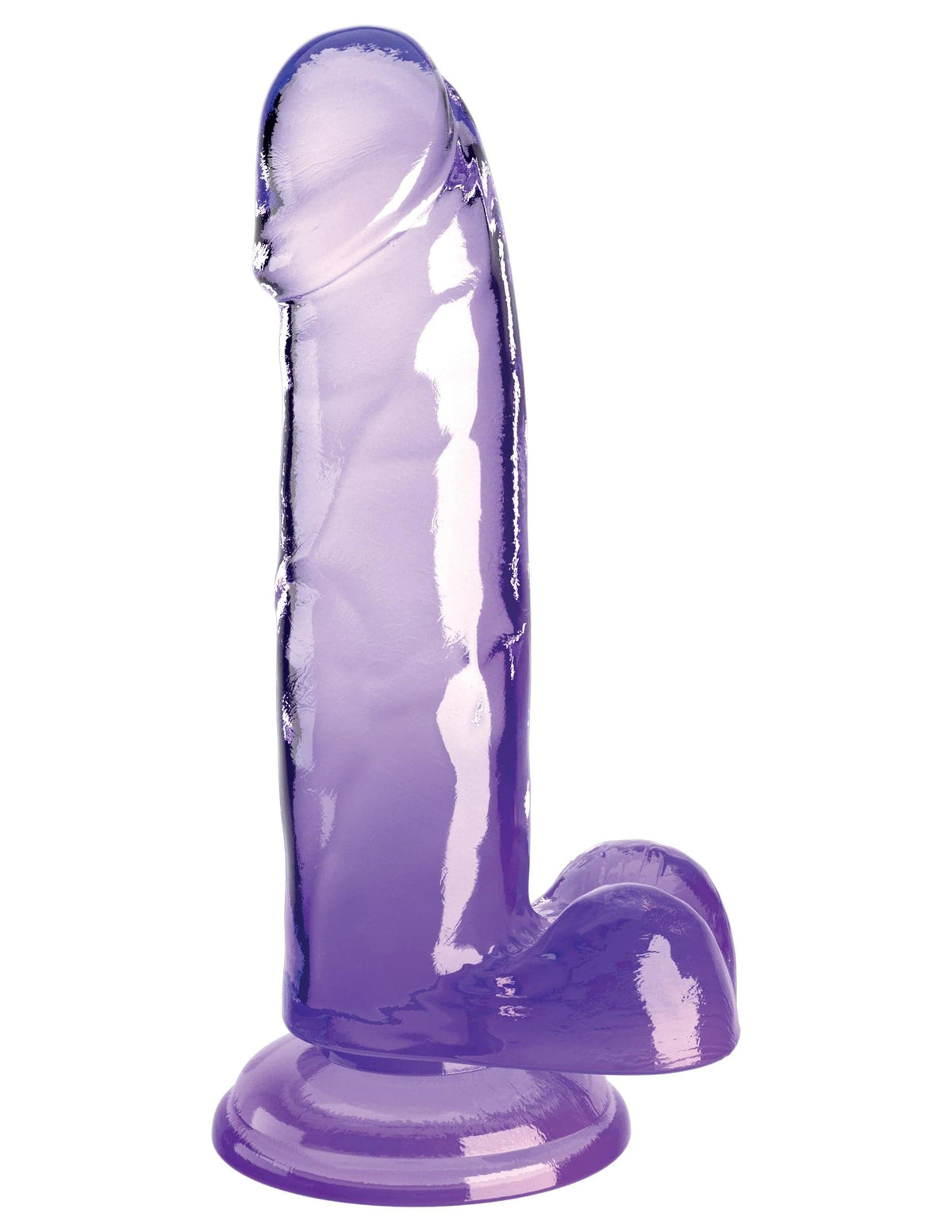 king cock clear 7 inch with balls purple