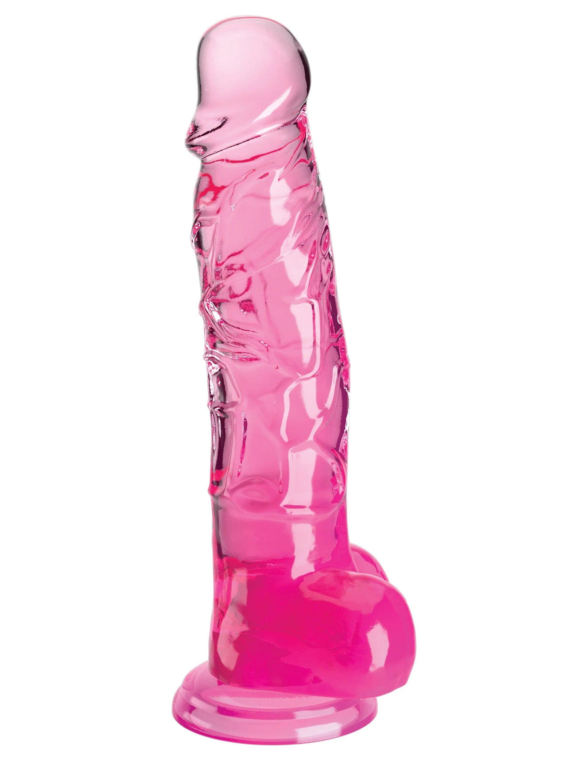 king cock clear 8 inch with balls pink