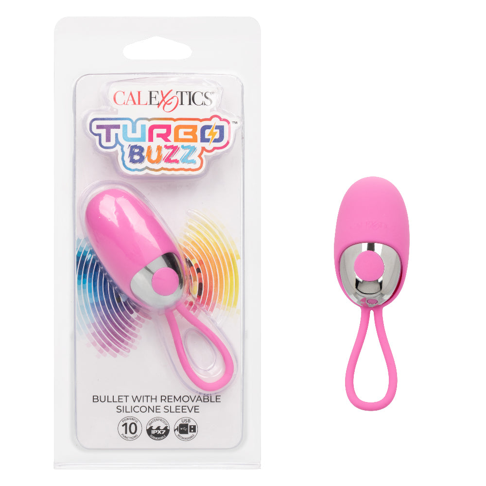 Turbo Buzz Bullet With Removable Silicone Sleeve - Pink Default Title