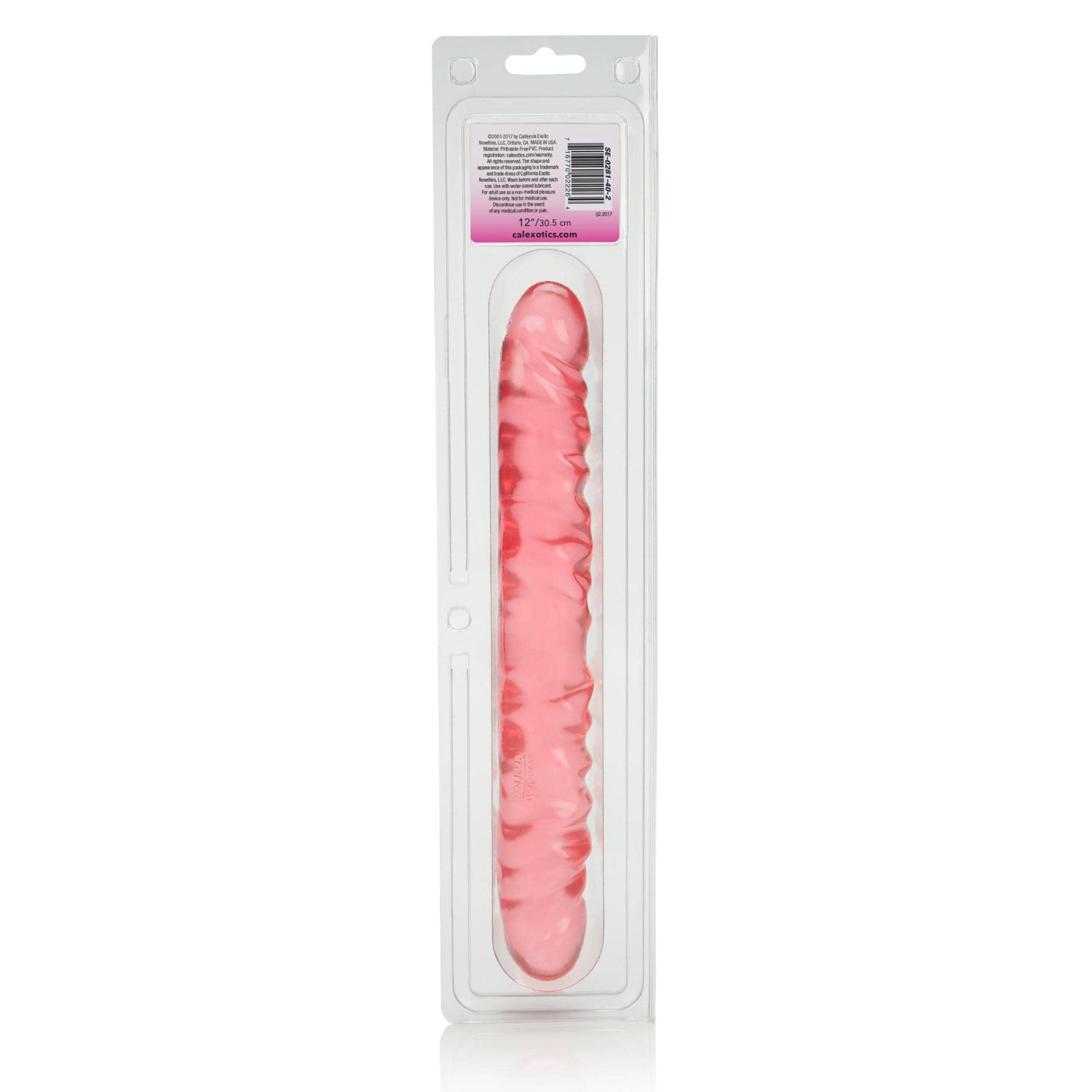 CalExotics Translucence 12 Inches Veined Double Dong - Pink — Dildo