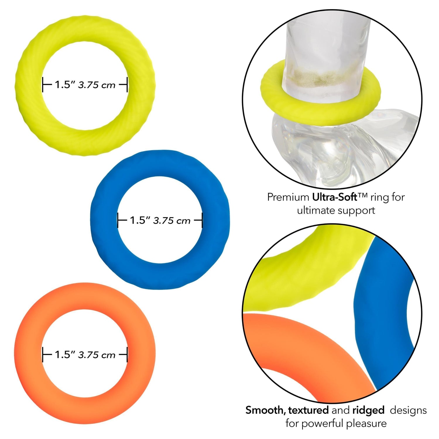 CalExotics Link Up Ultra-Soft Climax Set — Silicone Cock Ring