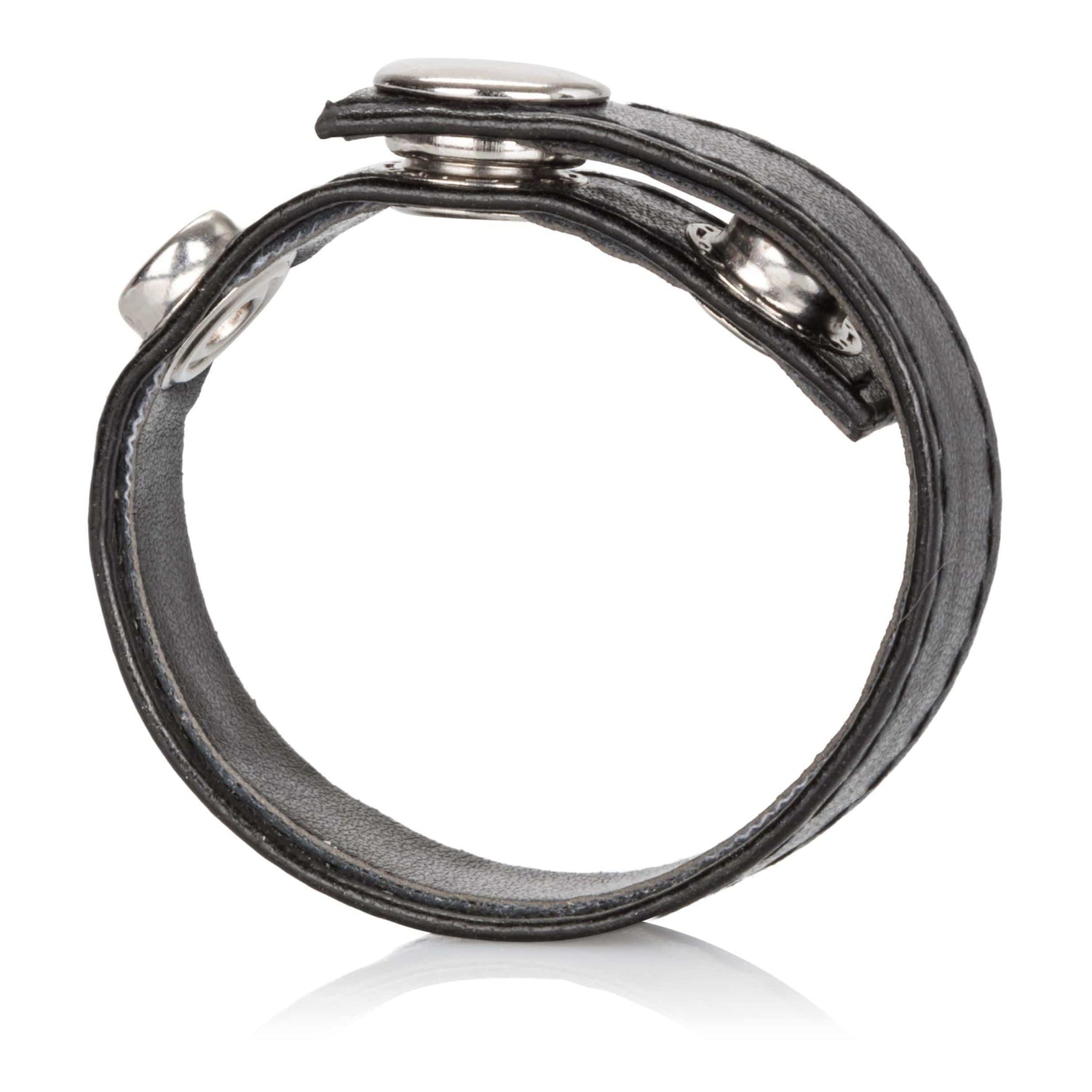 CalExotics Leather Black 3-Snap Ring
