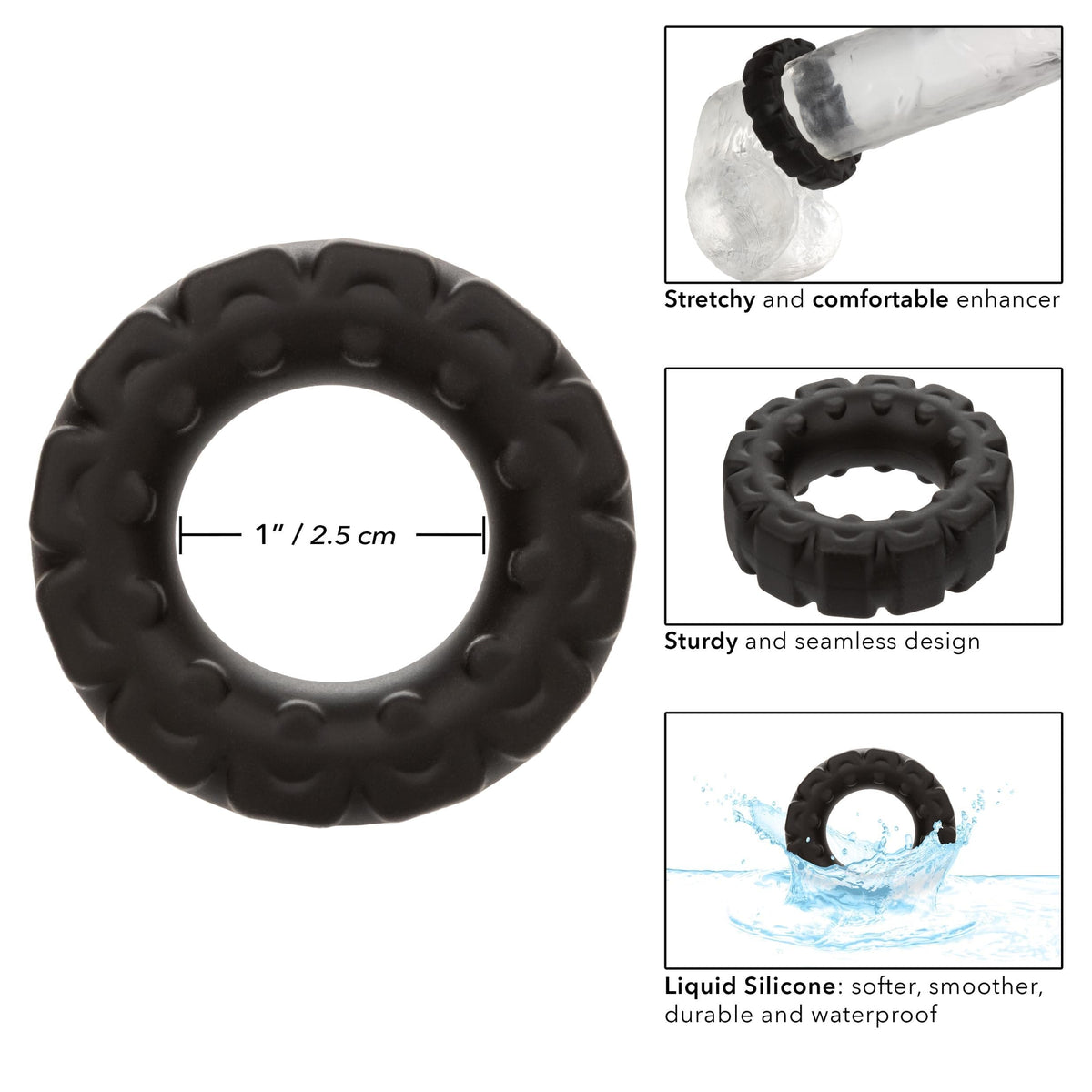 alpha liquid silicone prolong tread ring black