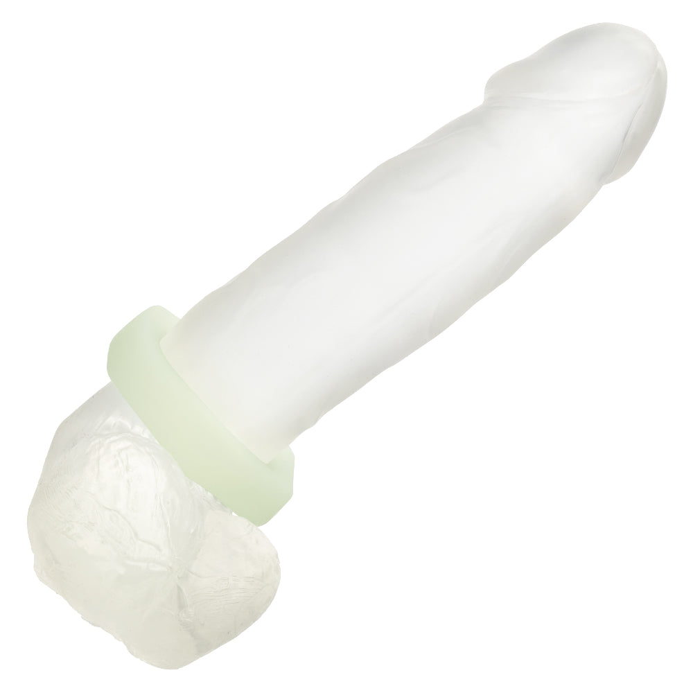 Alpha Glow-in-the-Dark Liquid Silicone Prolong  Sexagon Ring - White