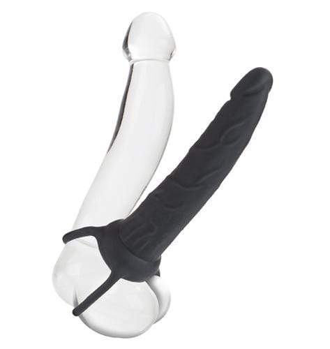 CalExotics Silicone Love Rider Dual Penetrator - Black — Silicone Cock Ring