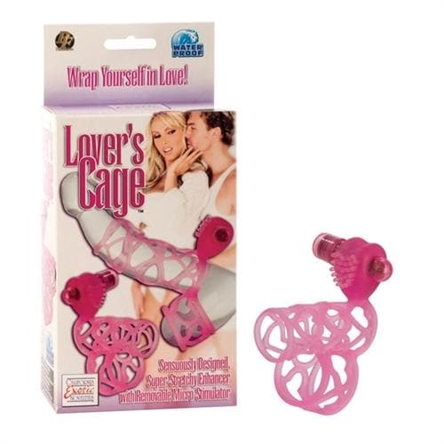 CalExotics Lovers Cage Stretchy Cock Cage Comfortable Scrotum Cage Pink Rechargeable
