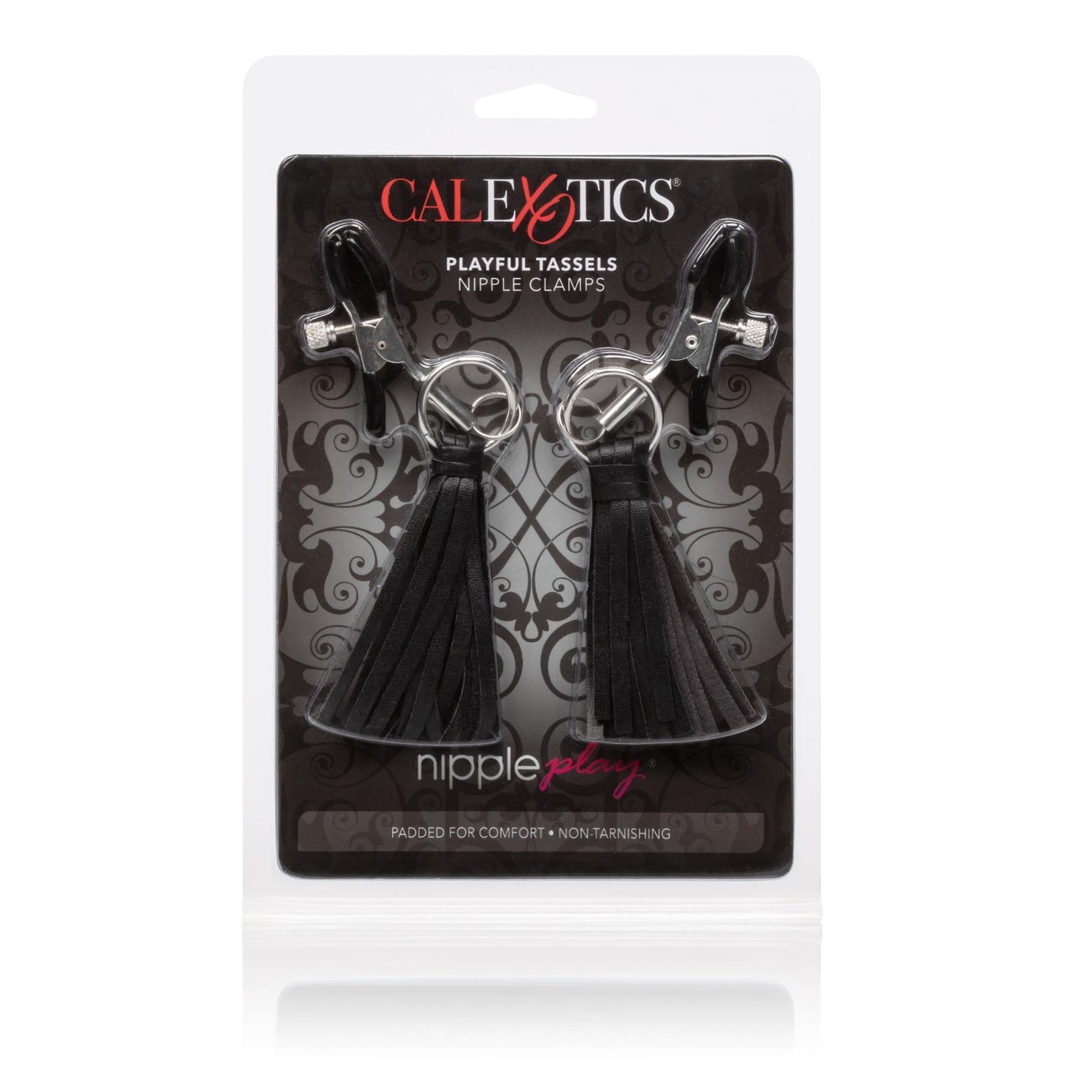 CalExotics Nipple Play Playful Tassels Nipple Clamps - Black — Bondage Toy
