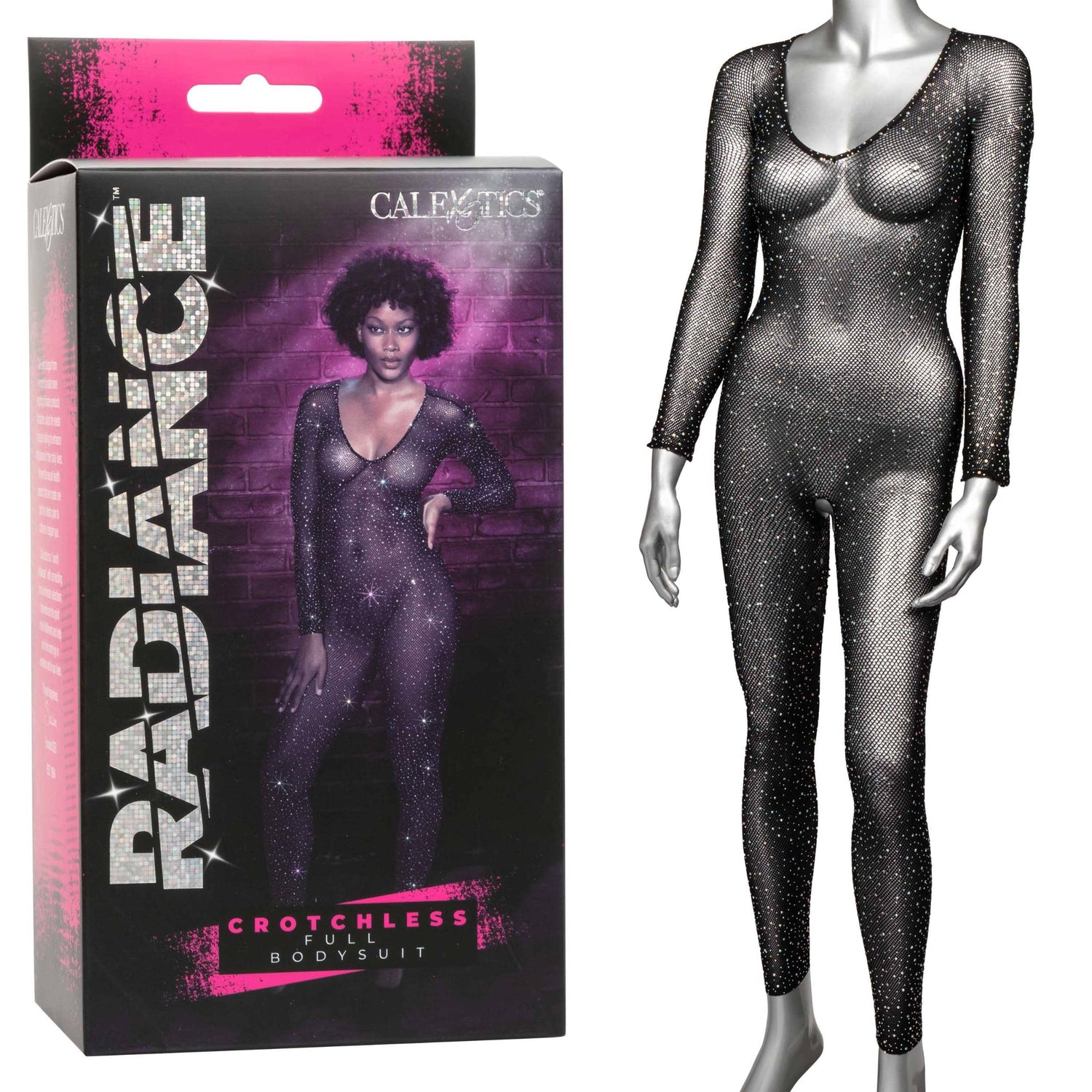 Radiance Crotchless Full Body Suit - One Size - Black