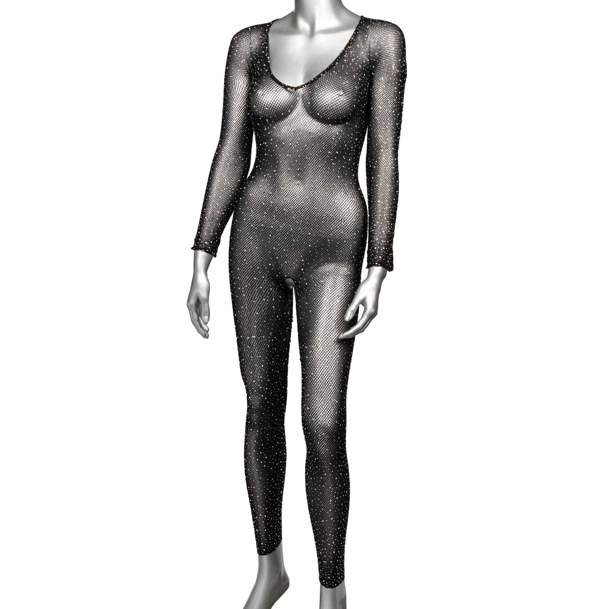 radiance crotchless full body suit one size black