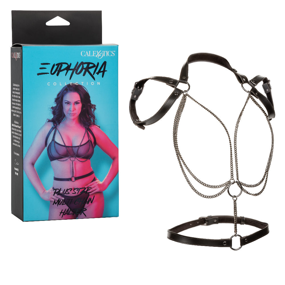 Euphoria Collection Plus Size Multi Chain Halter - Black Default Title