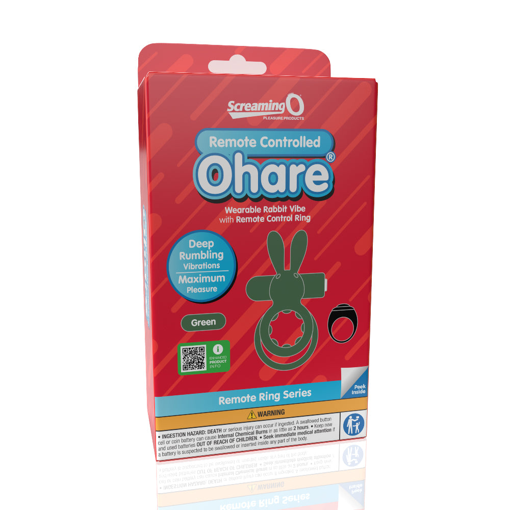 Screaming O Remote Controlled Ohare Vibrating Ring - Green