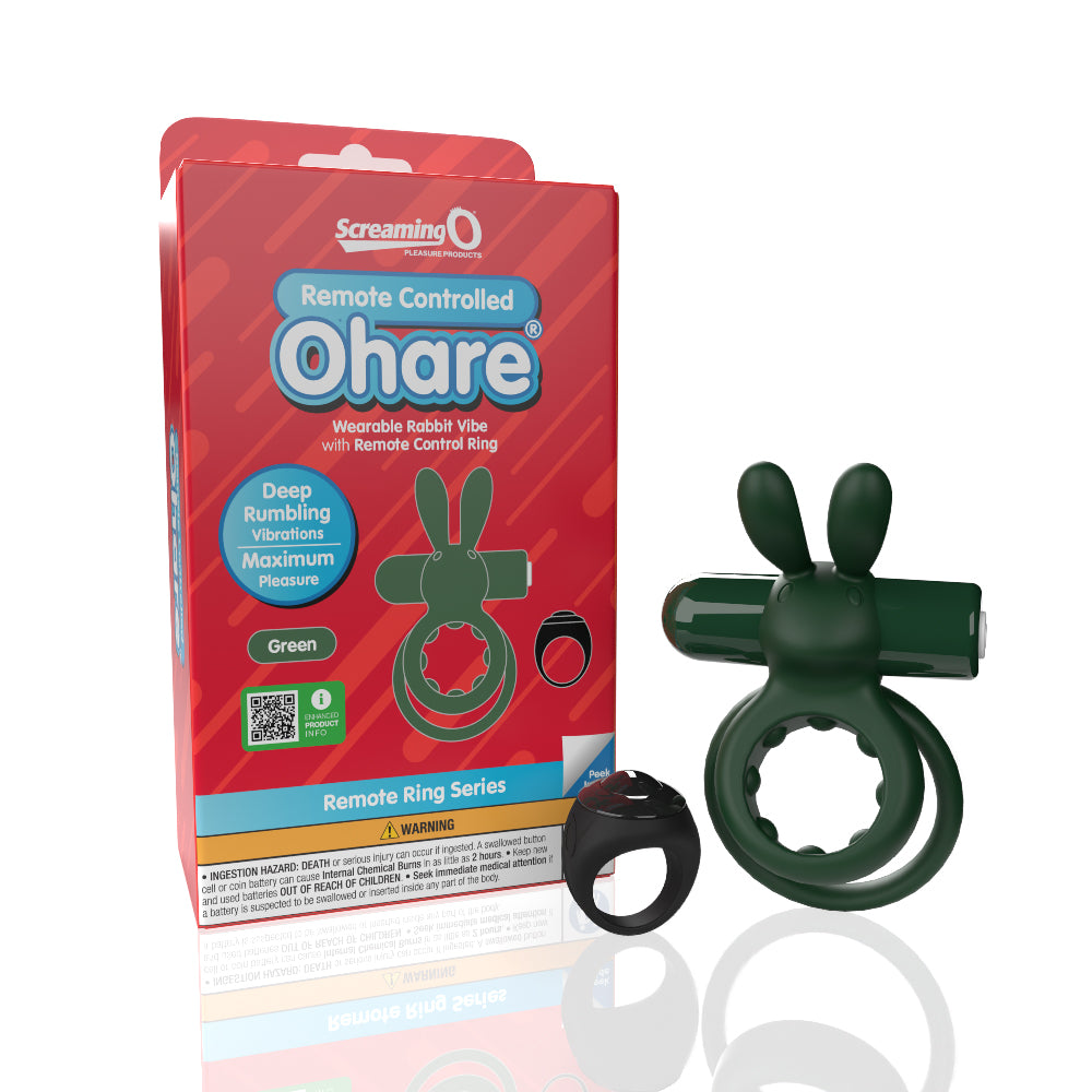 Screaming O Remote Controlled Ohare Vibrating Ring - Green