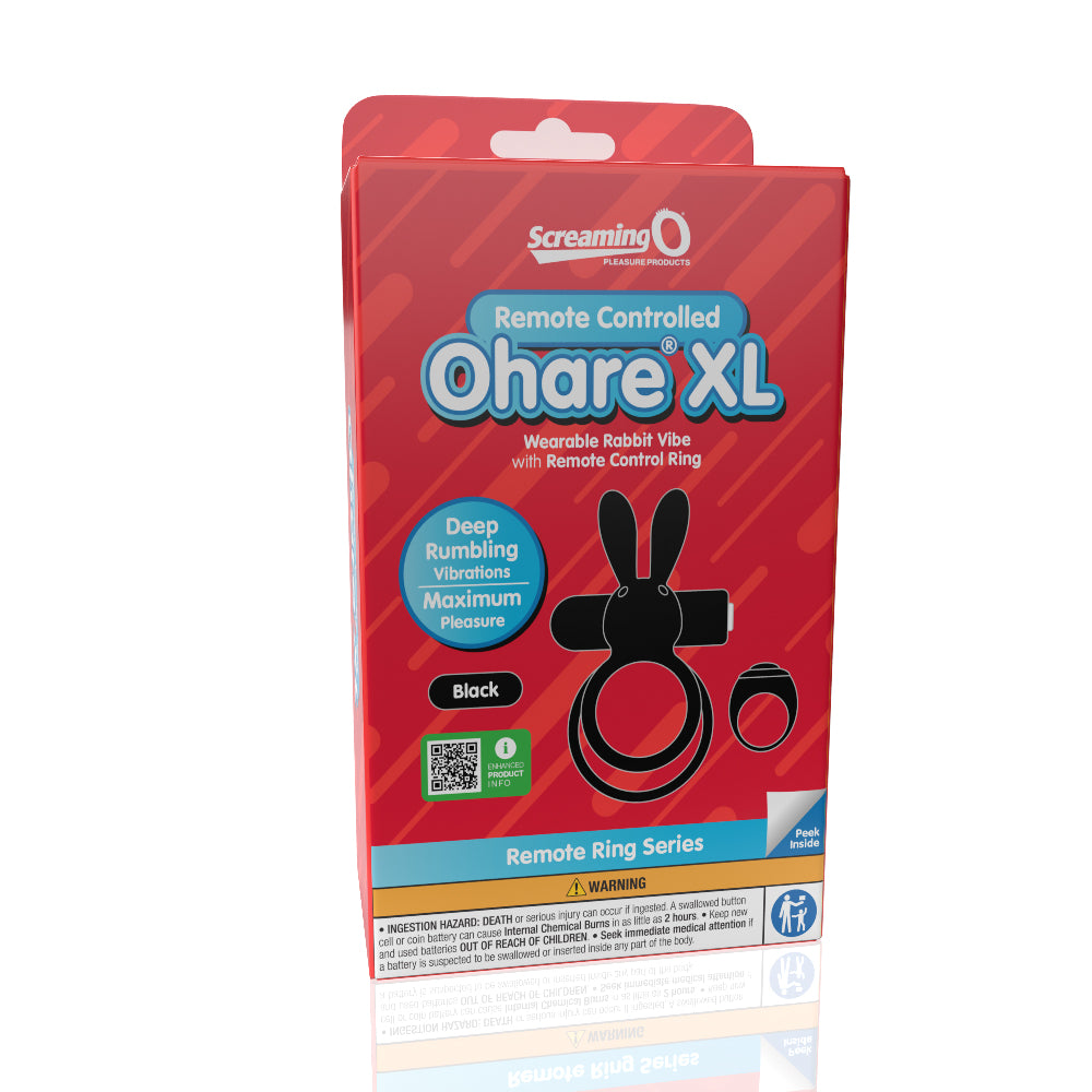 Screaming O Remote Controlled Ohare XL Vibrating  Ring - Black