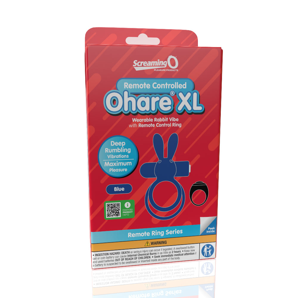 Screaming O Remote Controlled Ohare XL Vibrating  Ring - Blue