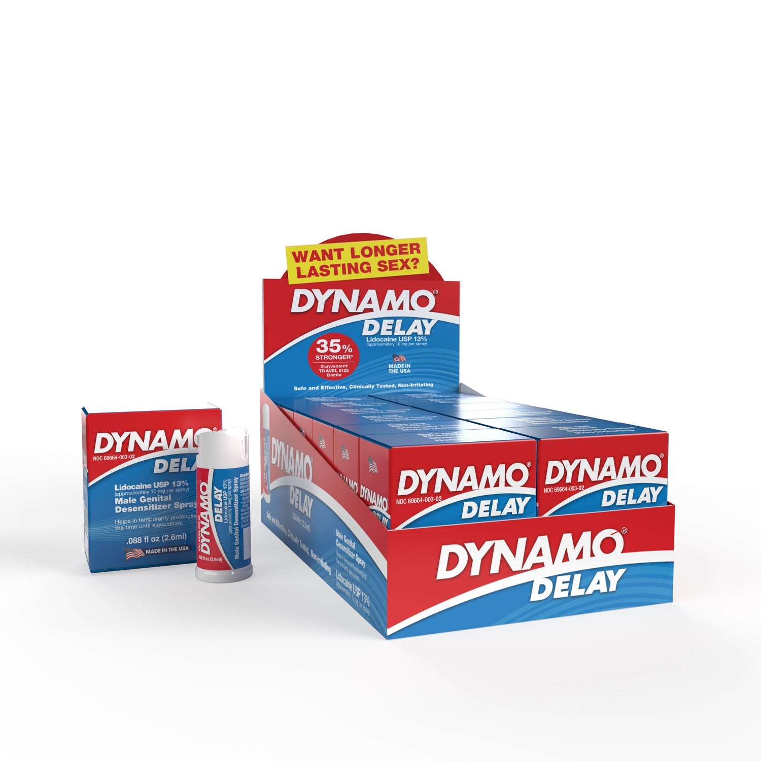 Dynamo Delay to Go in Pop Box .088 Fl Oz - 12 Ct Box - Display