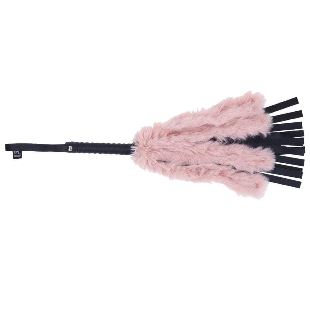 brat faux fur flogger pink black