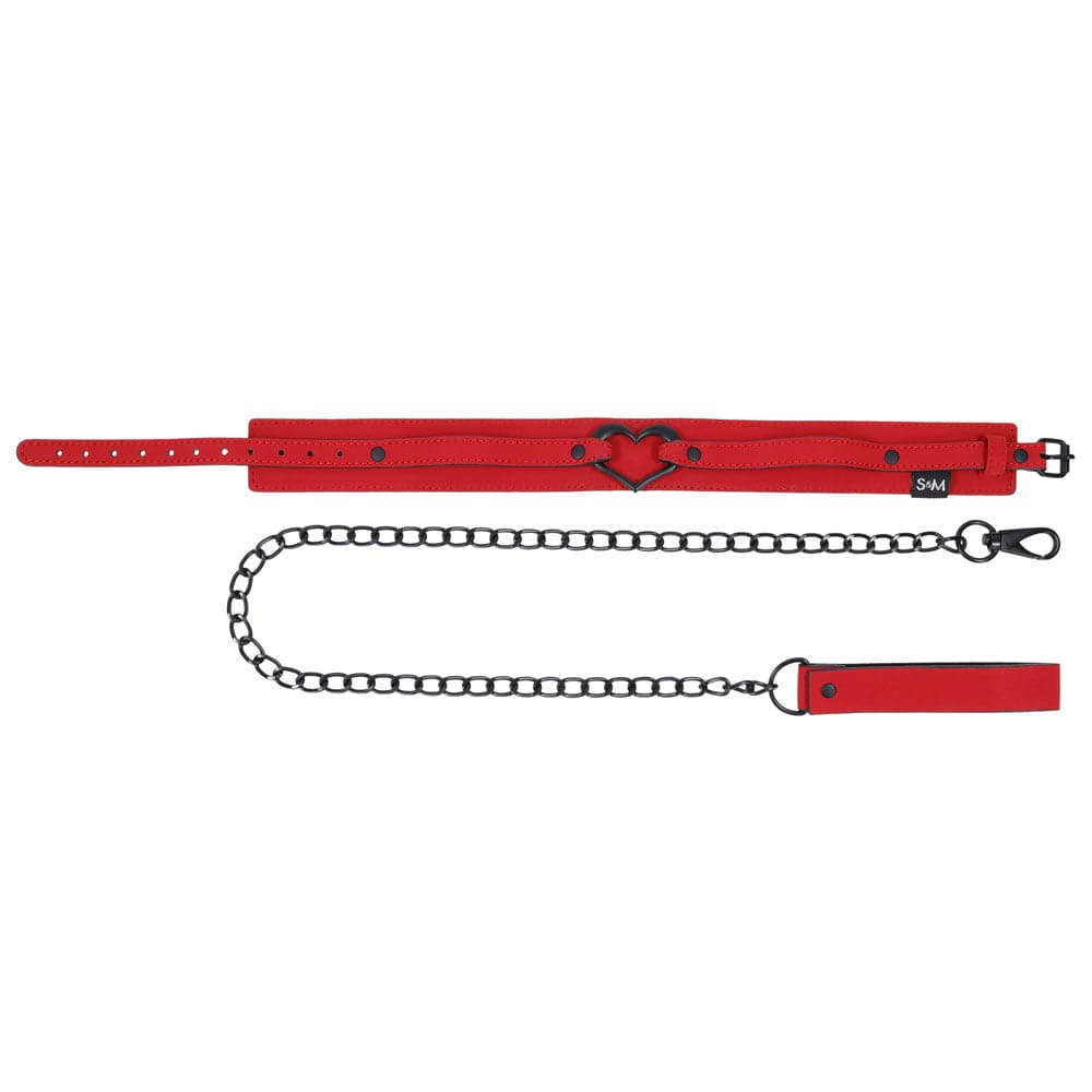 amor collar and leash red
