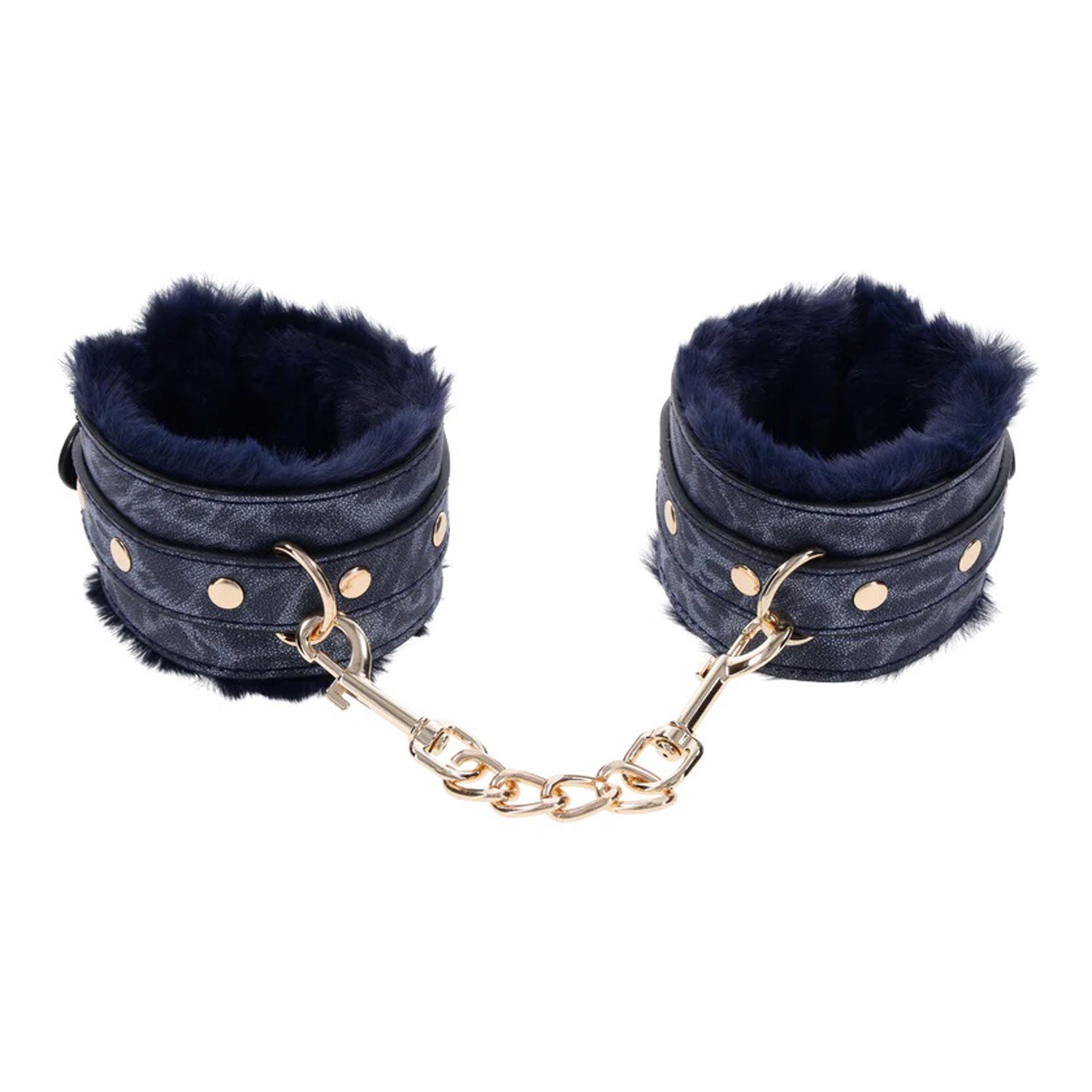 Sportsheets Cougar Fur Handcuffs — blue bondage toy at Stuffgoodies
