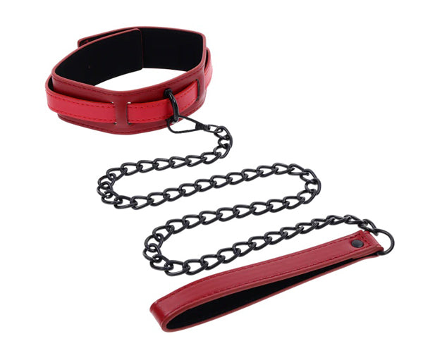 Sportsheets eX's and Oh's Collar and Leash — red bondage toy at Stuffgoodies