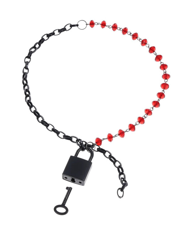 Sportsheets eX's and Oh's Crystal Day Collar — red bondage toy at Stuffgoodies