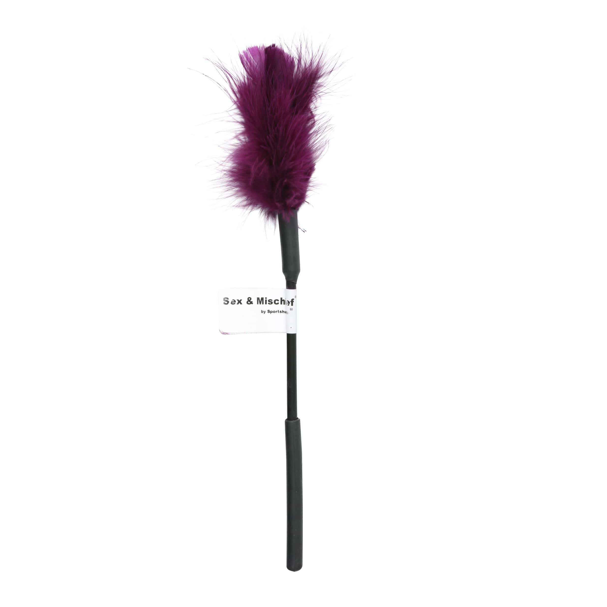 Sportsheets Sex and Mischief Feather Tickler - Purple — purple bondage toy at Stuffgoodies