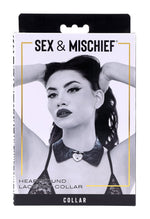 Sportsheets Heartbound Lace Day Collar — black bondage toy at Stuffgoodies