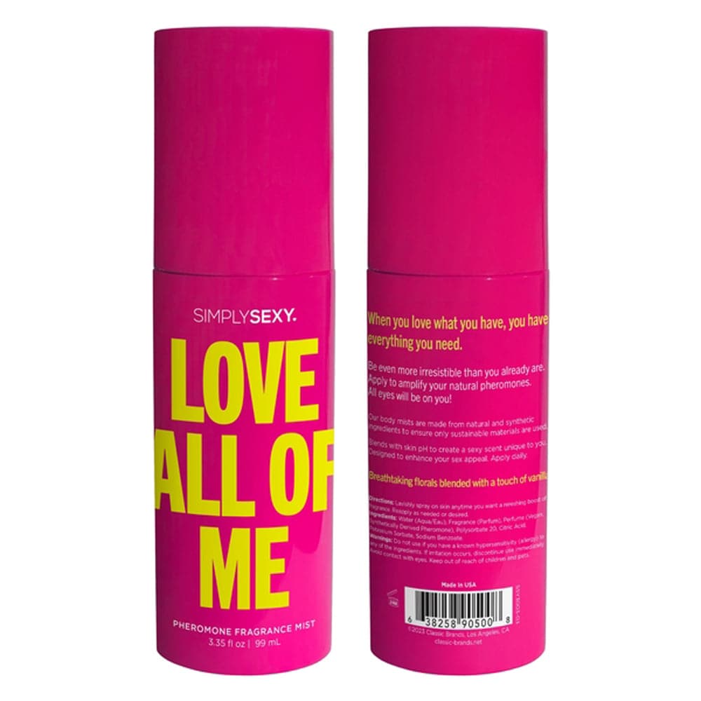 Love All of Me - Brumas de fragancia de feromonas 3.35 oz
