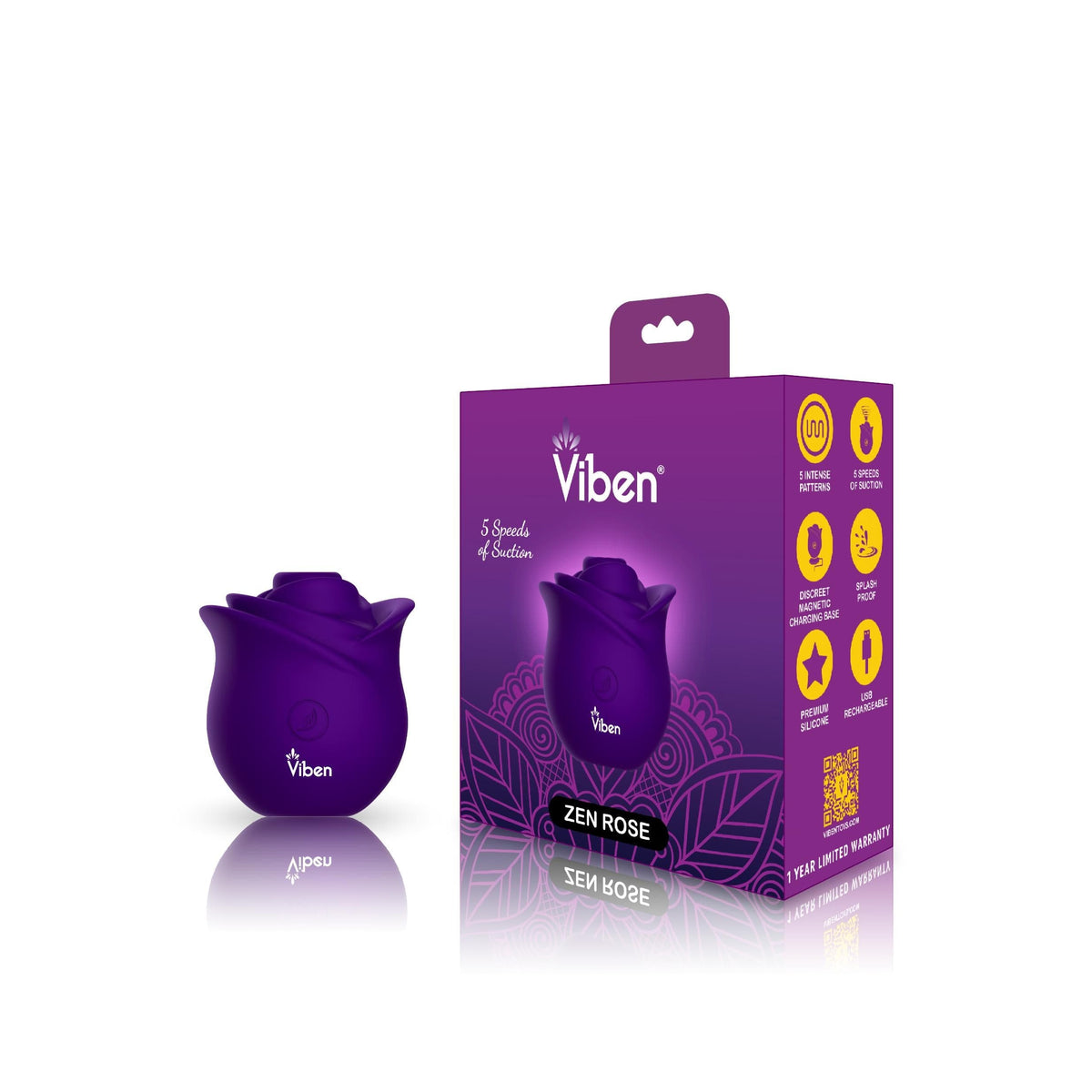 Zen Rose - Violeta - Estimulador portátil de pezones y clítoris Rose - Solo preventa