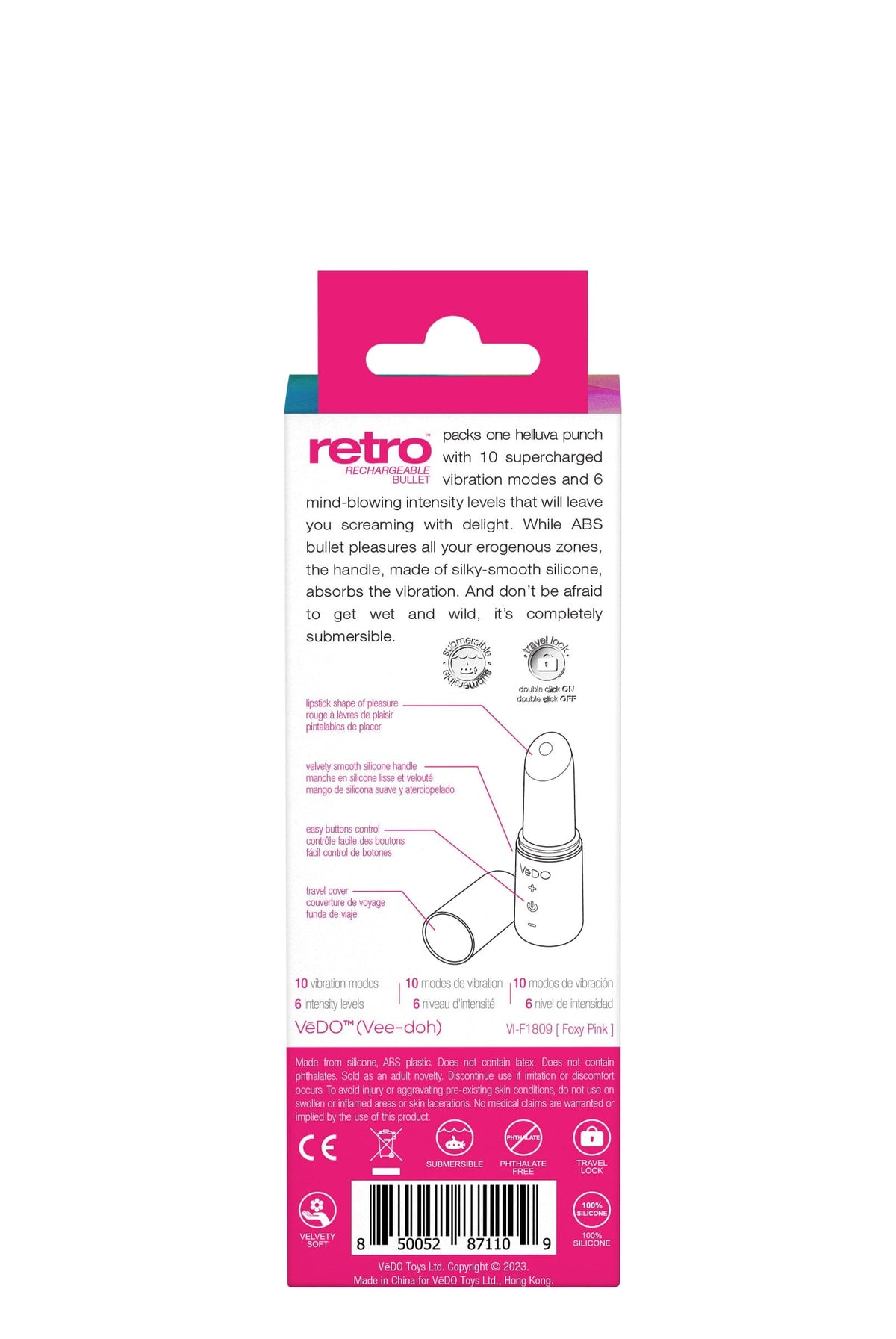 retro rechargeable bullet pink