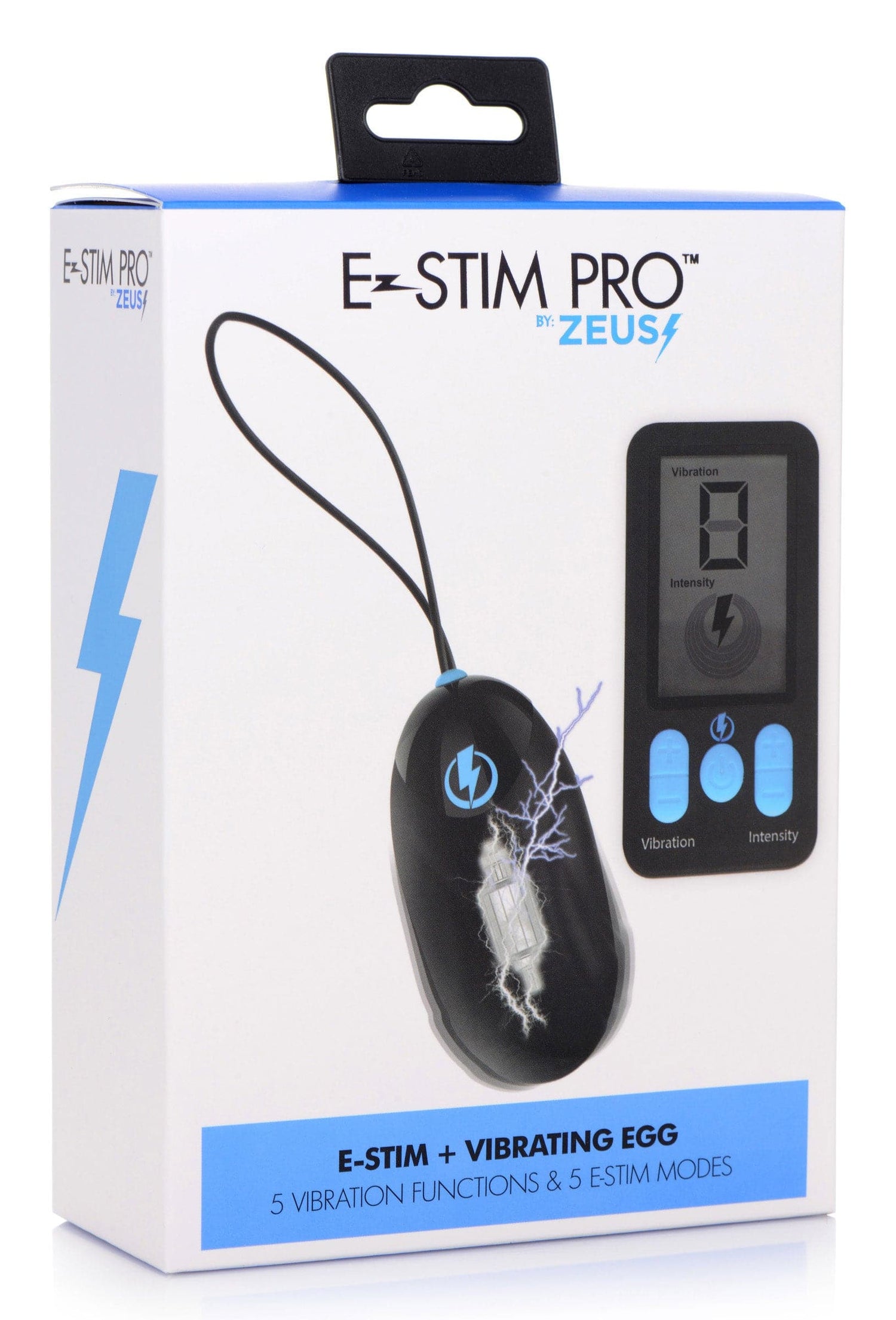 XR Brands E-Stim Pro Silicone Vibrating Egg With Remote Control - Black — Rechargeable Remote-Control Bullet