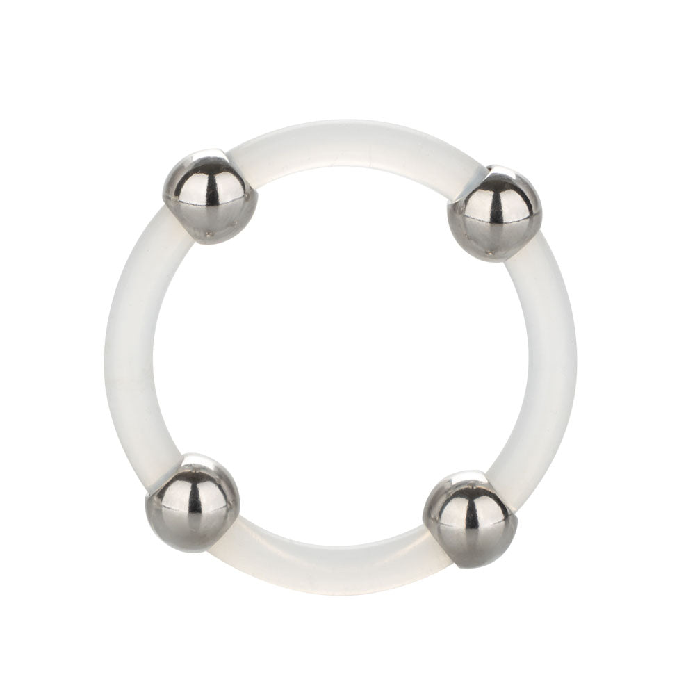 CalExotics Steel Beaded Silicone Ring - Large — cock ring at Stuffgoodies