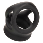 CalExotics Alpha Liquid Silicone Dual Cage and Ring - Black Ring - Black — black intimate product at Stuffgoodies