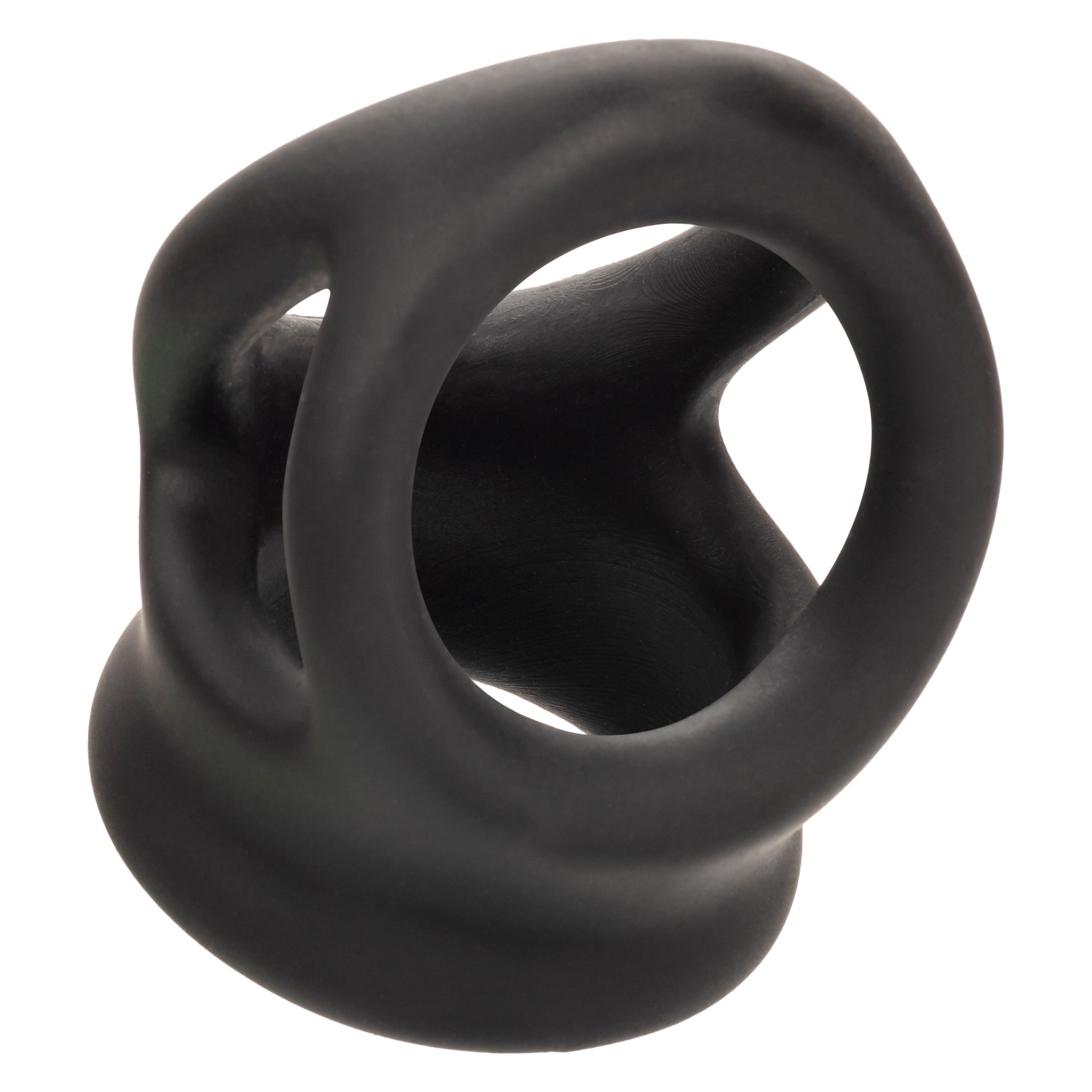CalExotics Alpha Liquid Silicone Dual Cage and Ring - Black Ring - Black — black intimate product at Stuffgoodies