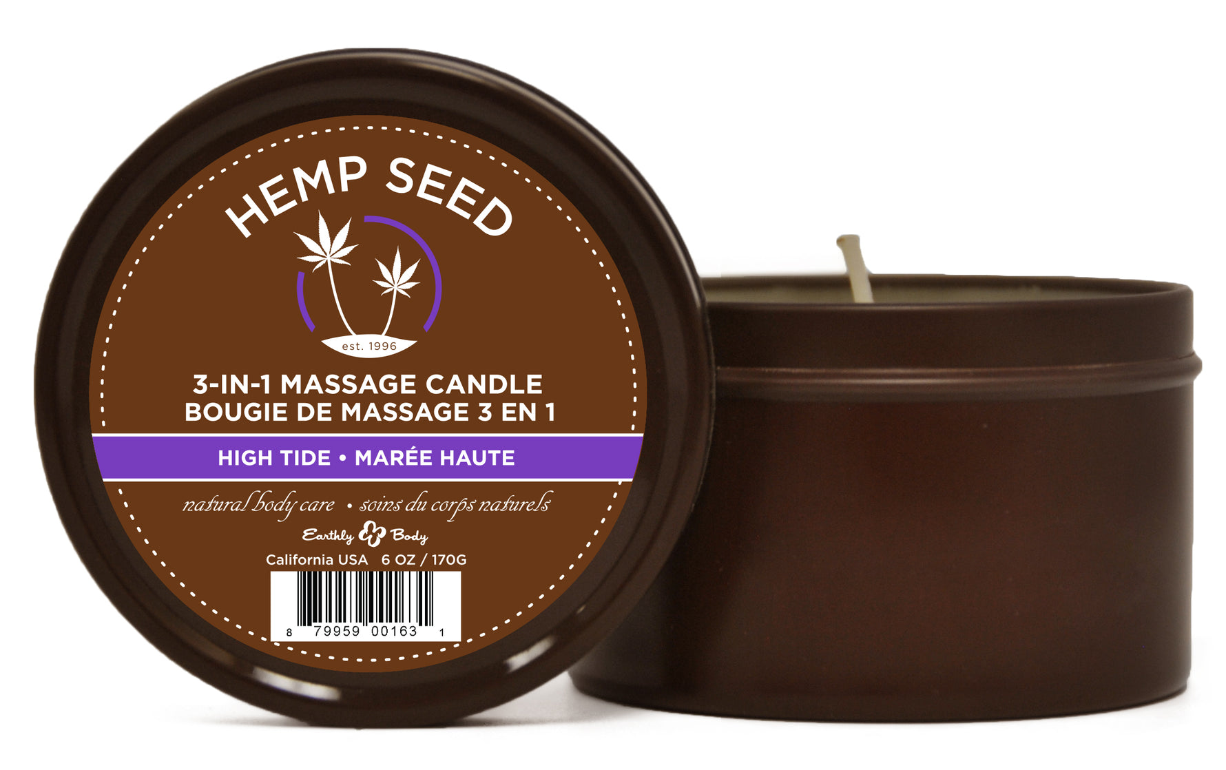 Earthly Body Hemp Seed 3-in-1 Massage Candle - High Tide - 6 Oz. — intimate product at Stuffgoodies