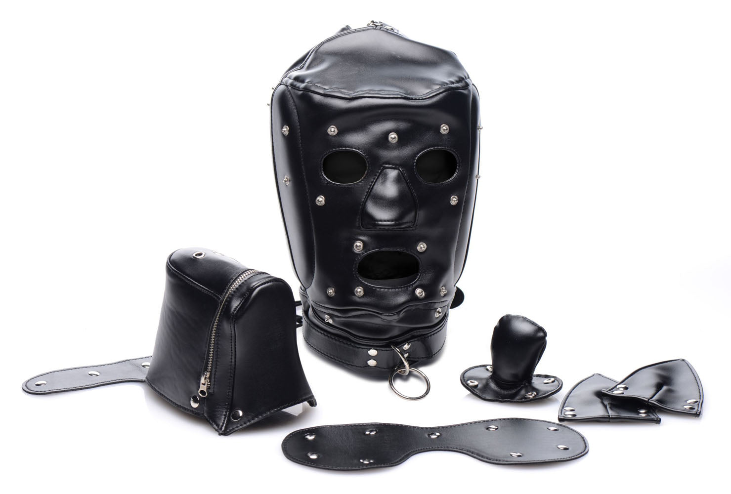 XR Brands Muzzled Universal BDSM Hood With Removable Muzzle — bondage toy at Stuffgoodies